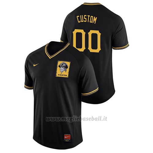 Maglia Baseball Hombre Pittsburgh Pirates Custom Cooperstown Collection 00 Legend Nero